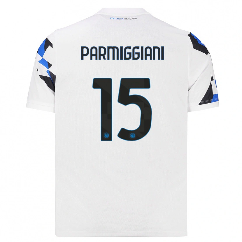 Danxen Męski Pietro Parmiggiani #15 Biały Czerwony Niebieski Wyjazdowa Koszulka 2026/27 Koszulki Klubowe
