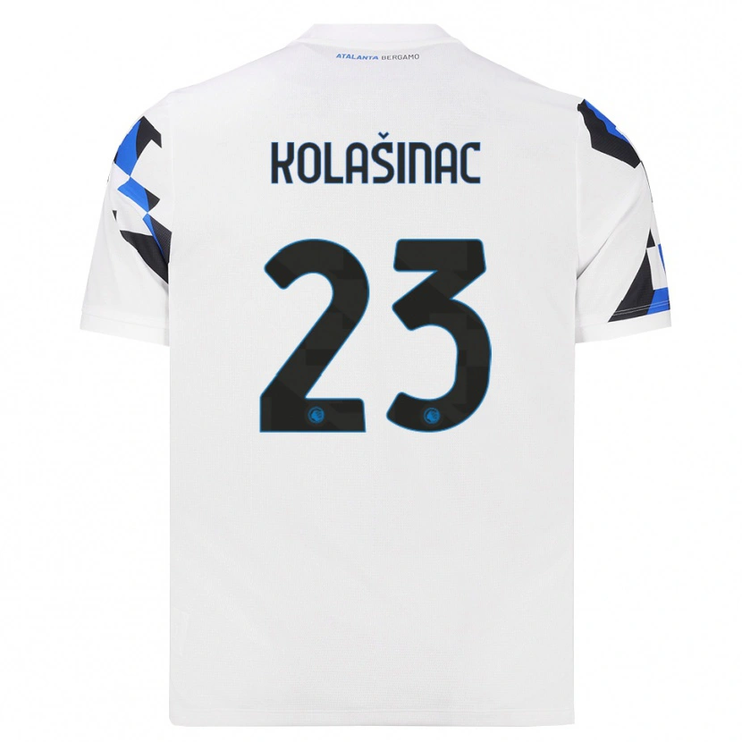 Danxen Męski Sead Kolasinac #23 Biały Czerwony Niebieski Wyjazdowa Koszulka 2026/27 Koszulki Klubowe