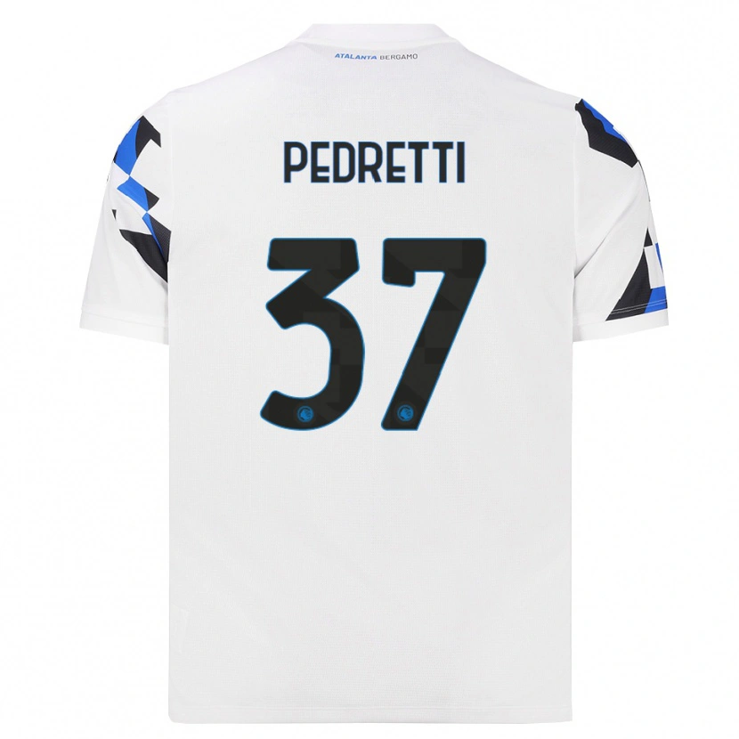 Danxen Męski Mattia Pedretti #37 Biały Czerwony Niebieski Wyjazdowa Koszulka 2026/27 Koszulki Klubowe