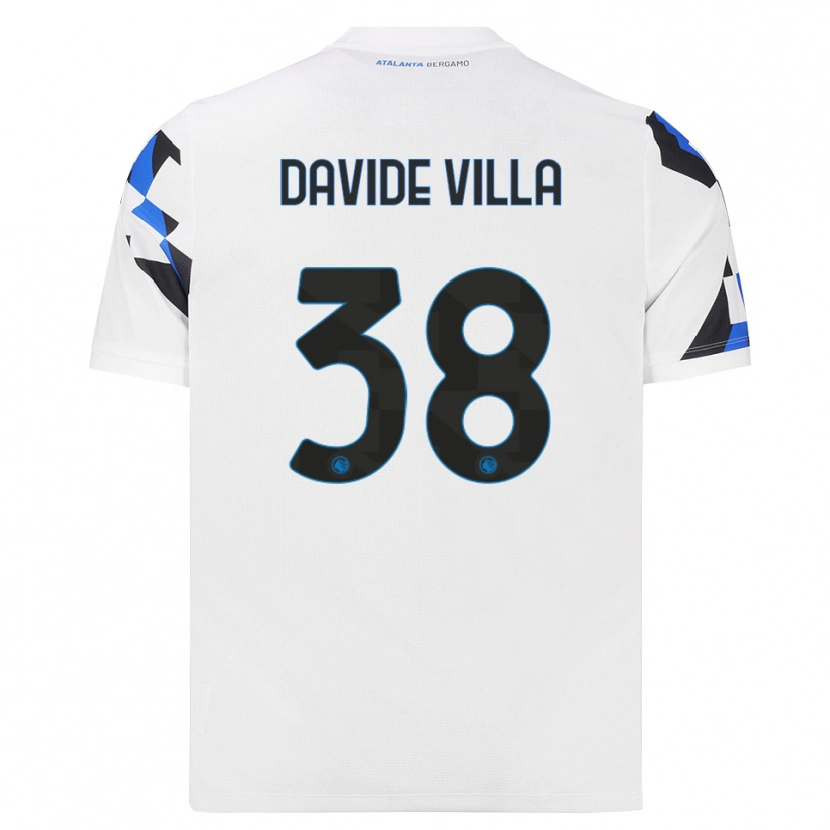 Danxen Męski Matteo Davide Villa #38 Biały Czerwony Niebieski Wyjazdowa Koszulka 2026/27 Koszulki Klubowe