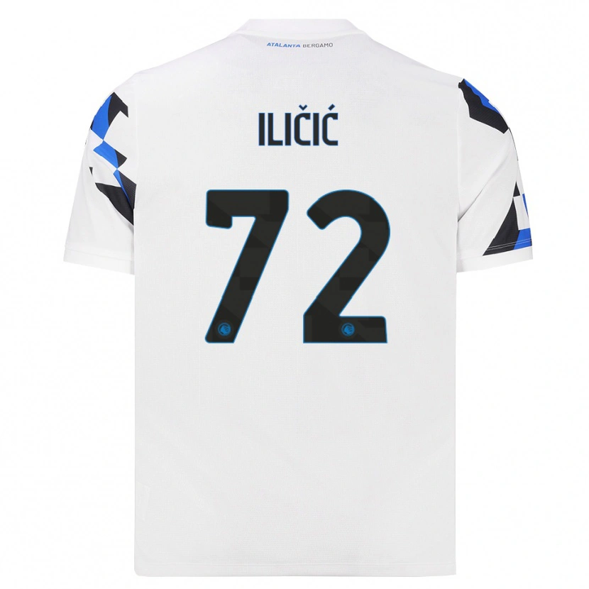 Danxen Męski Josip Ilicic #72 Biały Czerwony Niebieski Wyjazdowa Koszulka 2026/27 Koszulki Klubowe