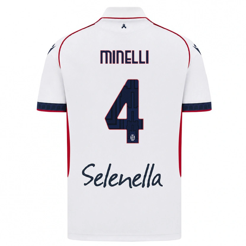 Danxen Męski Leo Minelli #4 Biały Czerwony Królewski Niebieski Wyjazdowa Koszulka 2026/27 Koszulki Klubowe