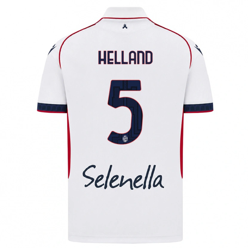 Danxen Męski Eivind Helland #5 Biały Czerwony Królewski Niebieski Wyjazdowa Koszulka 2026/27 Koszulki Klubowe