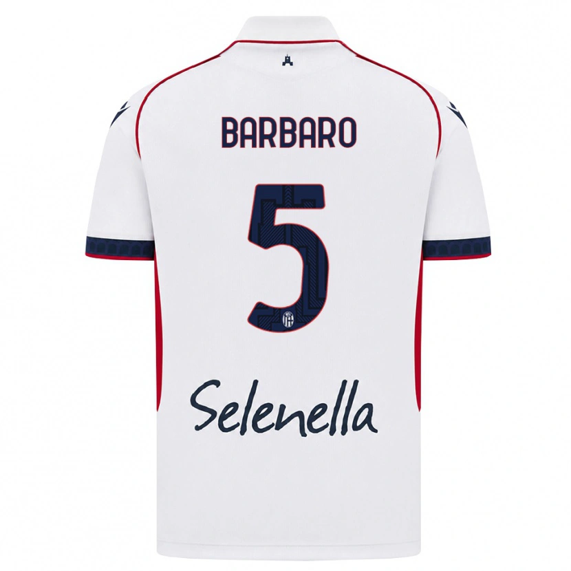 Danxen Męski Elia Barbaro #5 Biały Czerwony Królewski Niebieski Wyjazdowa Koszulka 2026/27 Koszulki Klubowe