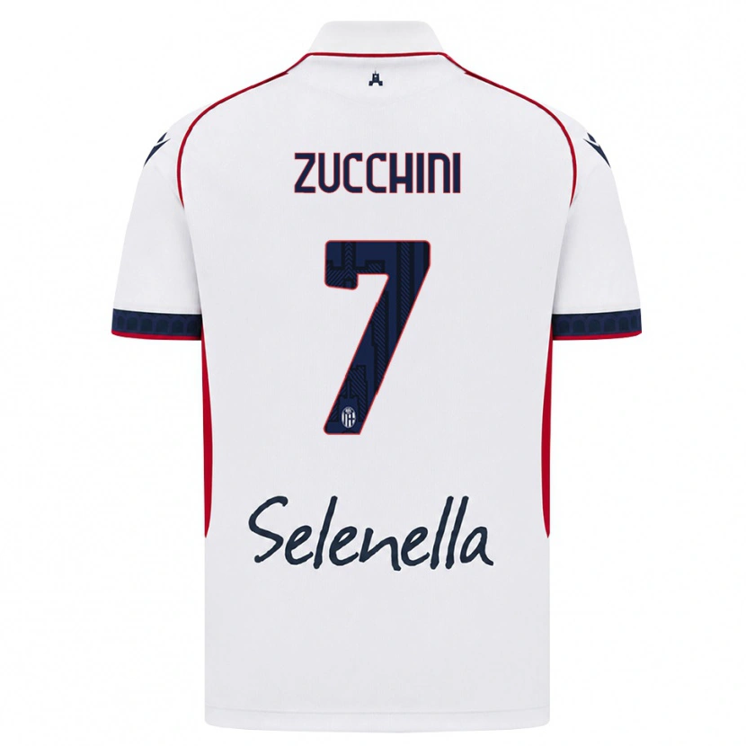 Danxen Męski Riccardo Zucchini #7 Biały Czerwony Królewski Niebieski Wyjazdowa Koszulka 2026/27 Koszulki Klubowe