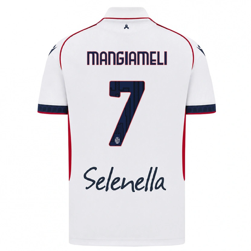 Danxen Męski Federico Mangiameli #7 Biały Czerwony Królewski Niebieski Wyjazdowa Koszulka 2026/27 Koszulki Klubowe