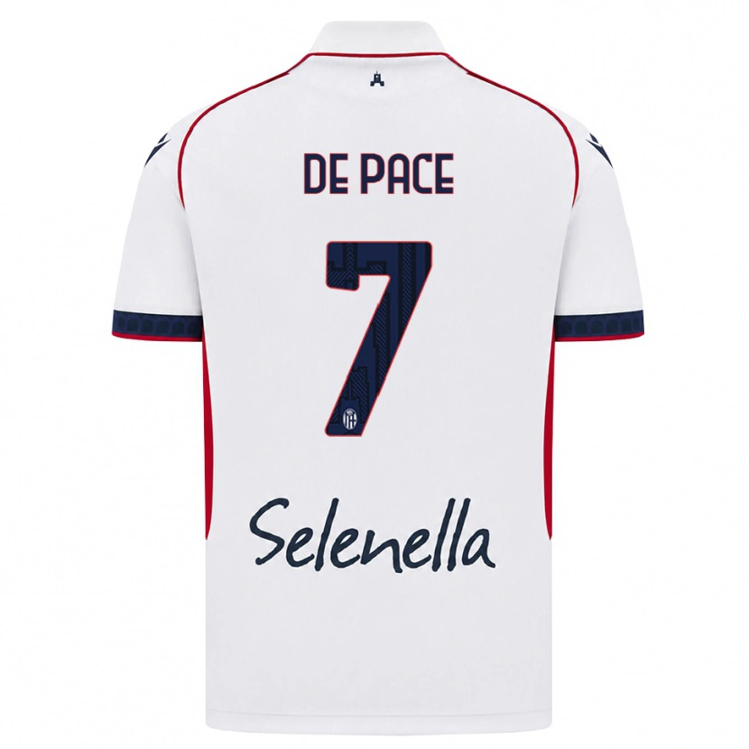 Danxen Męski Piervincenzo De Pace #7 Biały Czerwony Królewski Niebieski Wyjazdowa Koszulka 2026/27 Koszulki Klubowe