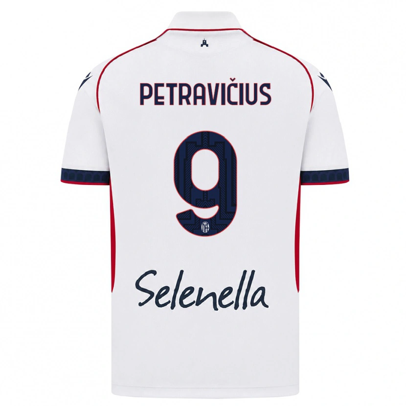 Danxen Męski Joris Petravičius #9 Biały Czerwony Królewski Niebieski Wyjazdowa Koszulka 2026/27 Koszulki Klubowe