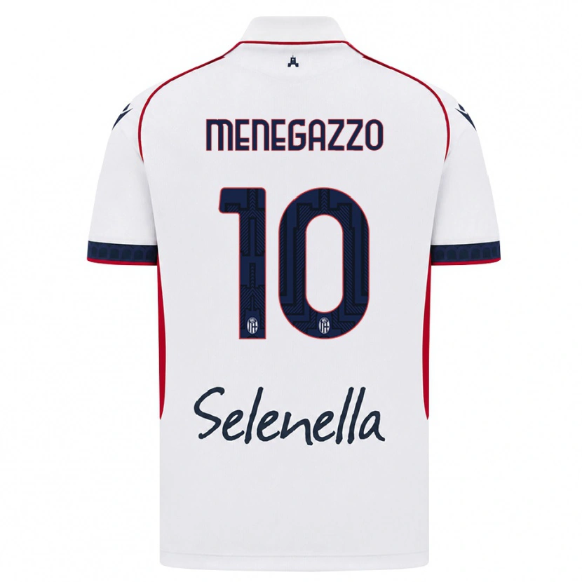 Danxen Męski Lorenzo Menegazzo #10 Biały Czerwony Królewski Niebieski Wyjazdowa Koszulka 2026/27 Koszulki Klubowe