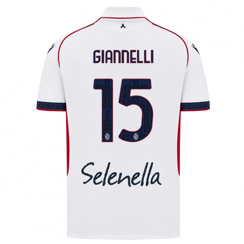 Danxen Męski Davide Giannelli #15 Biały Czerwony Królewski Niebieski Wyjazdowa Koszulka 2026/27 Koszulki Klubowe
