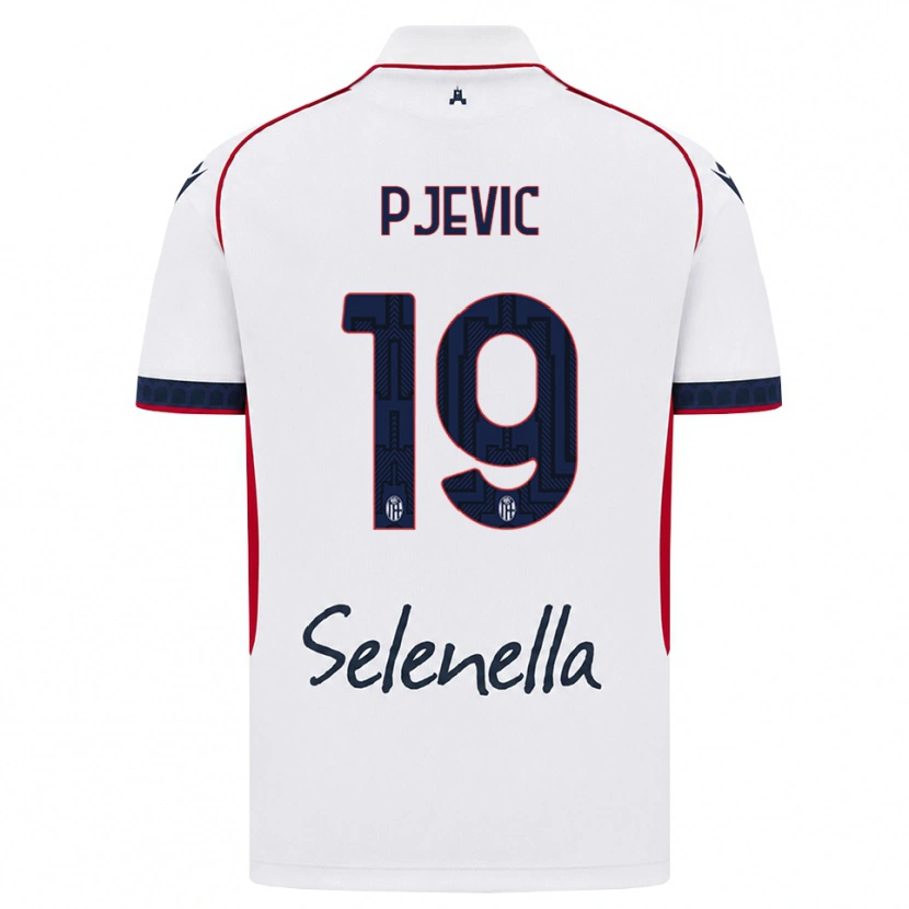 Danxen Męski Ivor Pjevic #19 Biały Czerwony Królewski Niebieski Wyjazdowa Koszulka 2026/27 Koszulki Klubowe
