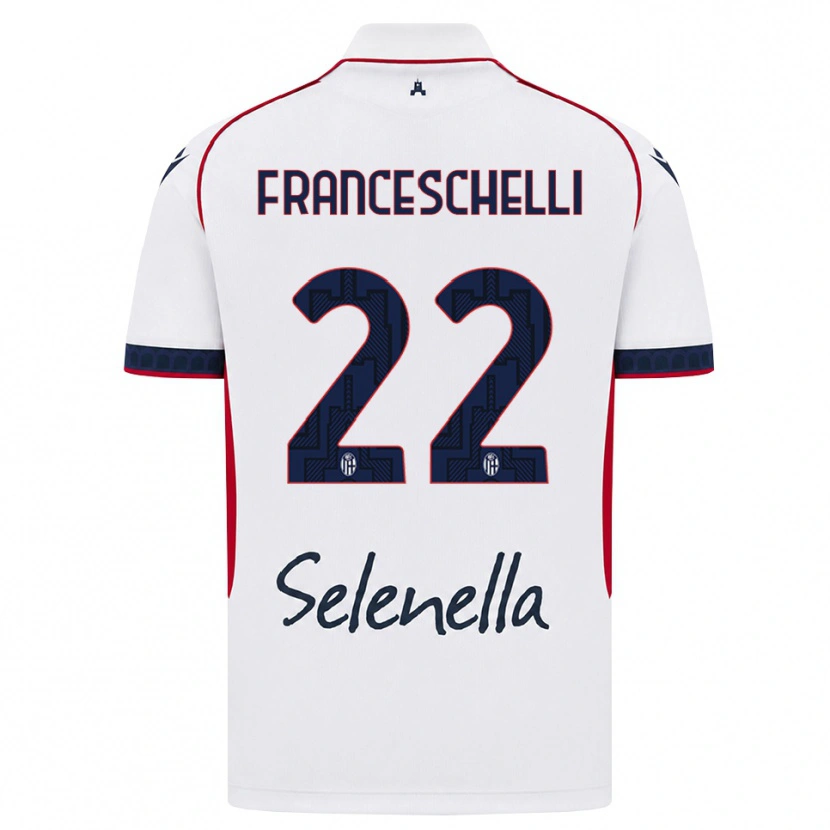 Danxen Męski Matteo Franceschelli #22 Biały Czerwony Królewski Niebieski Wyjazdowa Koszulka 2026/27 Koszulki Klubowe