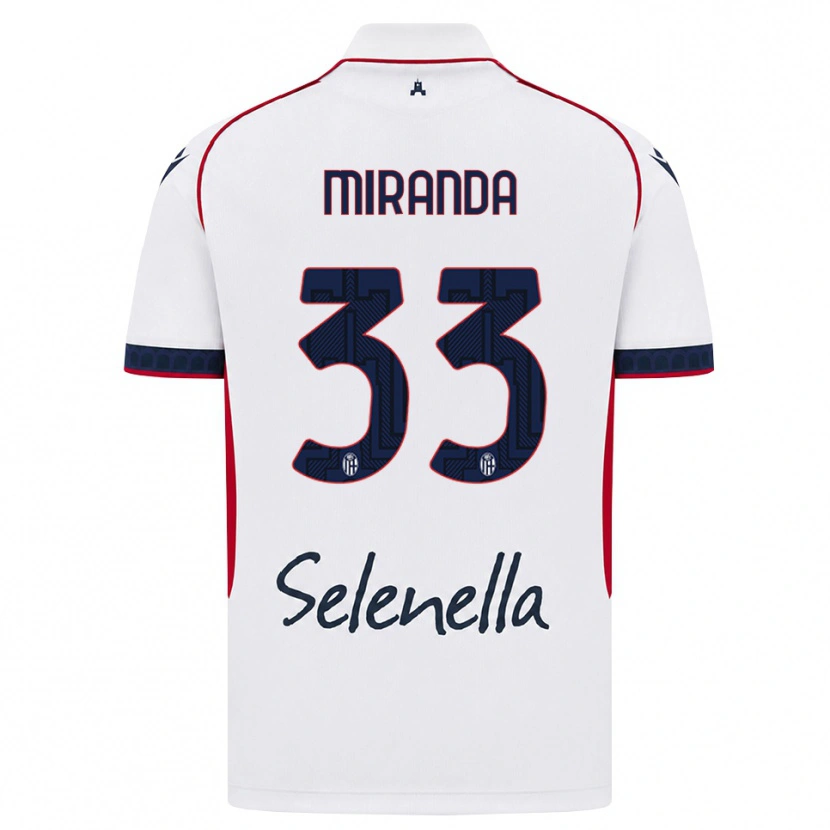 Danxen Męski Juan Miranda #33 Biały Czerwony Królewski Niebieski Wyjazdowa Koszulka 2026/27 Koszulki Klubowe