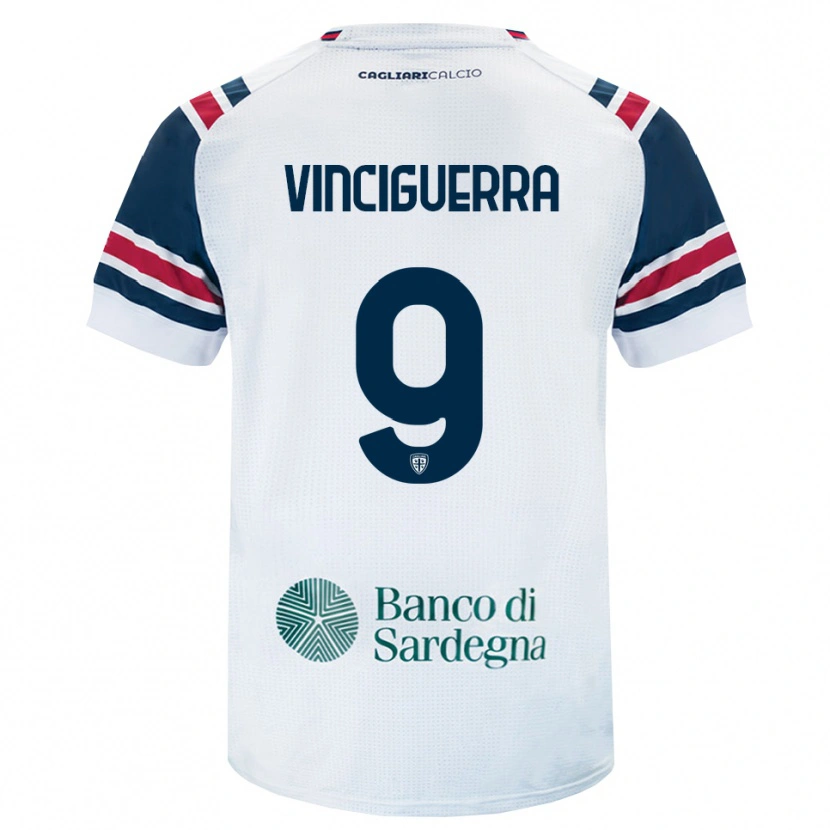 Danxen Męski Alessandro Vinciguerra #9 Biały Czerwony Zielony Wyjazdowa Koszulka 2026/27 Koszulki Klubowe