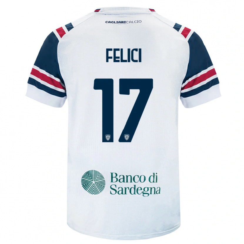 Danxen Męski Mattia Felici #17 Biały Czerwony Zielony Wyjazdowa Koszulka 2026/27 Koszulki Klubowe