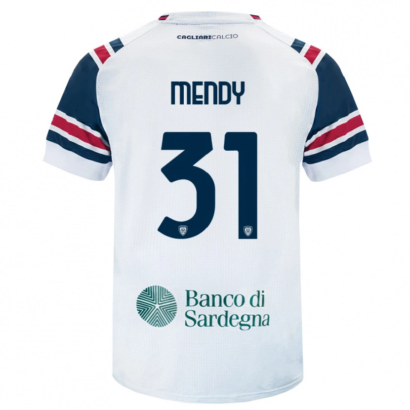 Danxen Męski Paul Mendy #31 Biały Czerwony Zielony Wyjazdowa Koszulka 2026/27 Koszulki Klubowe