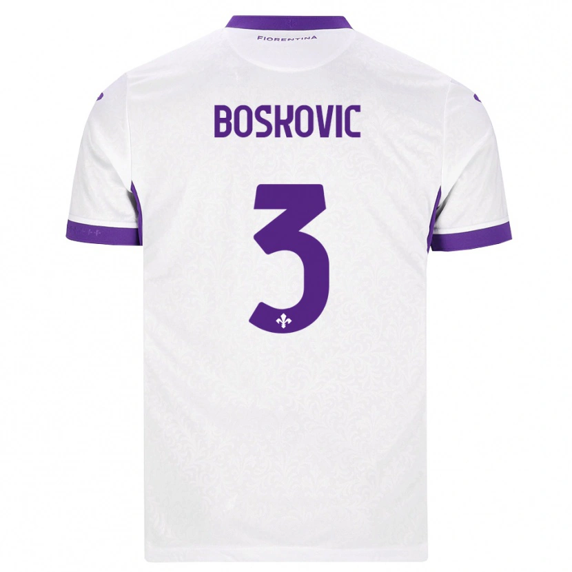 Danxen Męski Matko Boskovic #3 Biały Fioletowy Wyjazdowa Koszulka 2026/27 Koszulki Klubowe