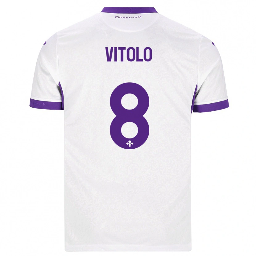 Danxen Męski Federico Vitolo #8 Biały Fioletowy Wyjazdowa Koszulka 2026/27 Koszulki Klubowe