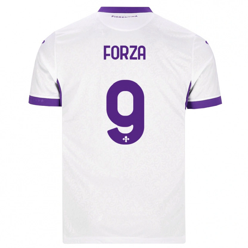 Danxen Męski Francesco Forza #9 Biały Fioletowy Wyjazdowa Koszulka 2026/27 Koszulki Klubowe