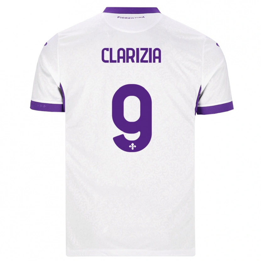 Danxen Męski Leonardo Clarizia #9 Biały Fioletowy Wyjazdowa Koszulka 2026/27 Koszulki Klubowe