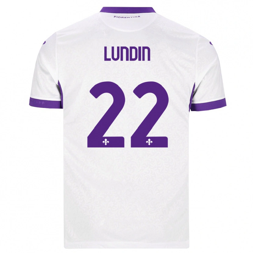 Danxen Męski Karin Lundin #22 Biały Fioletowy Wyjazdowa Koszulka 2026/27 Koszulki Klubowe