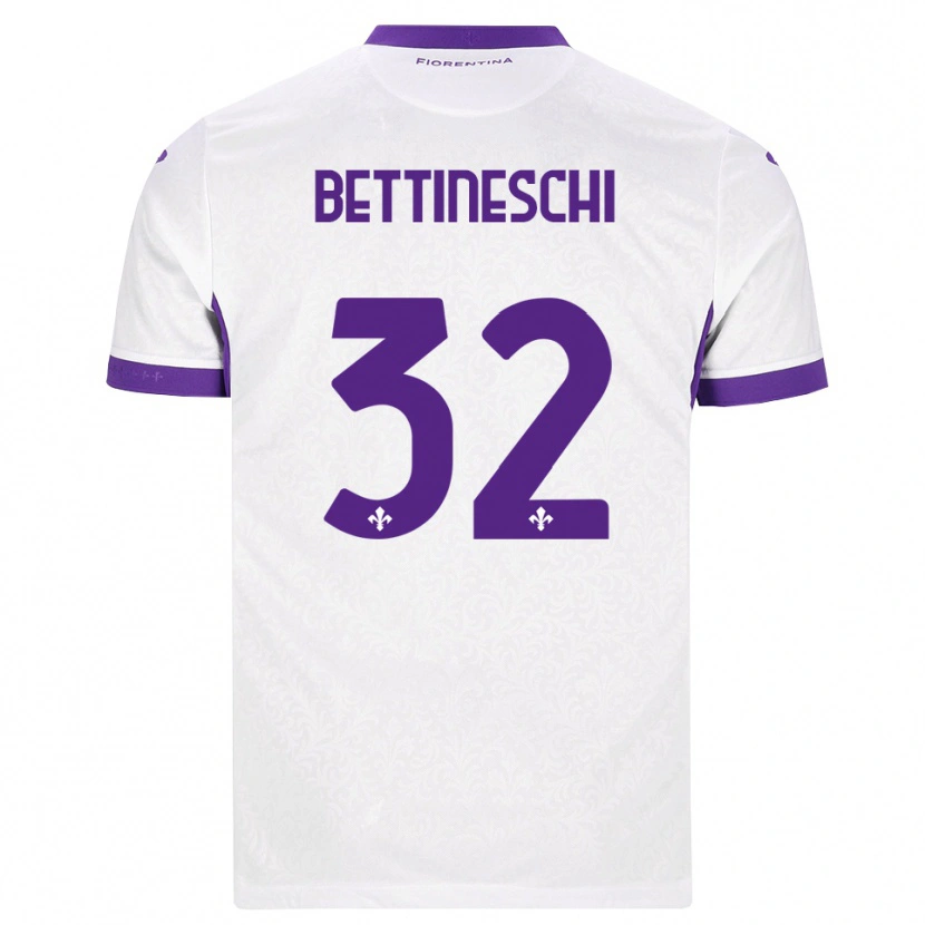 Danxen Męski Giorgia Bettineschi #32 Biały Fioletowy Wyjazdowa Koszulka 2026/27 Koszulki Klubowe