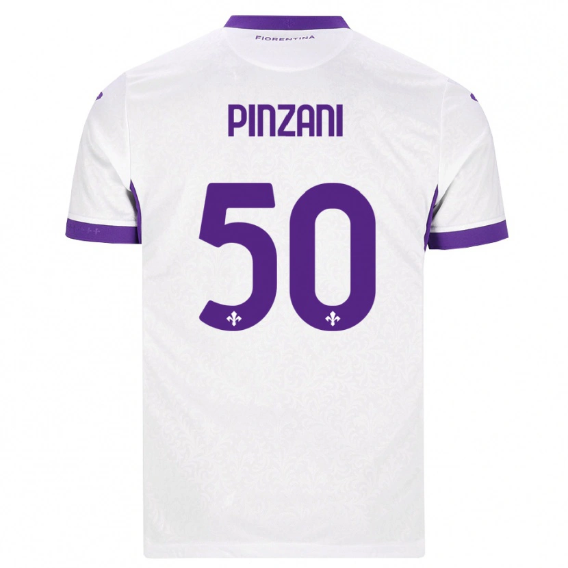Danxen Męski Lorenzo Pinzani #50 Biały Fioletowy Wyjazdowa Koszulka 2026/27 Koszulki Klubowe