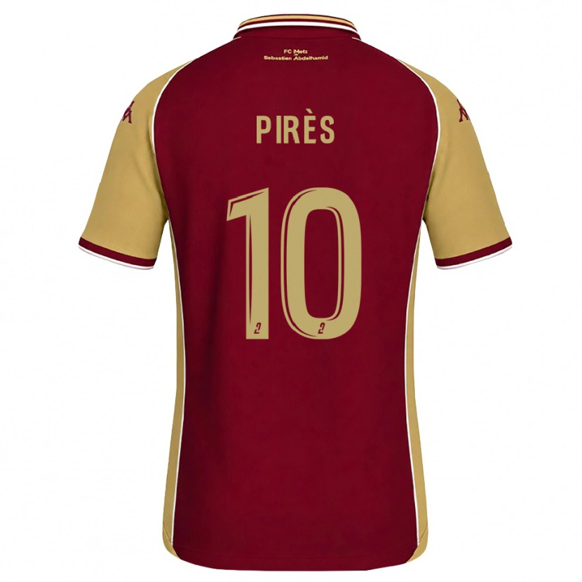 Danxen Kobiety Théo Pirès #10 Złoty Ciemnoczerwony Domowa Koszulka 2026/27 Koszulki Klubowe