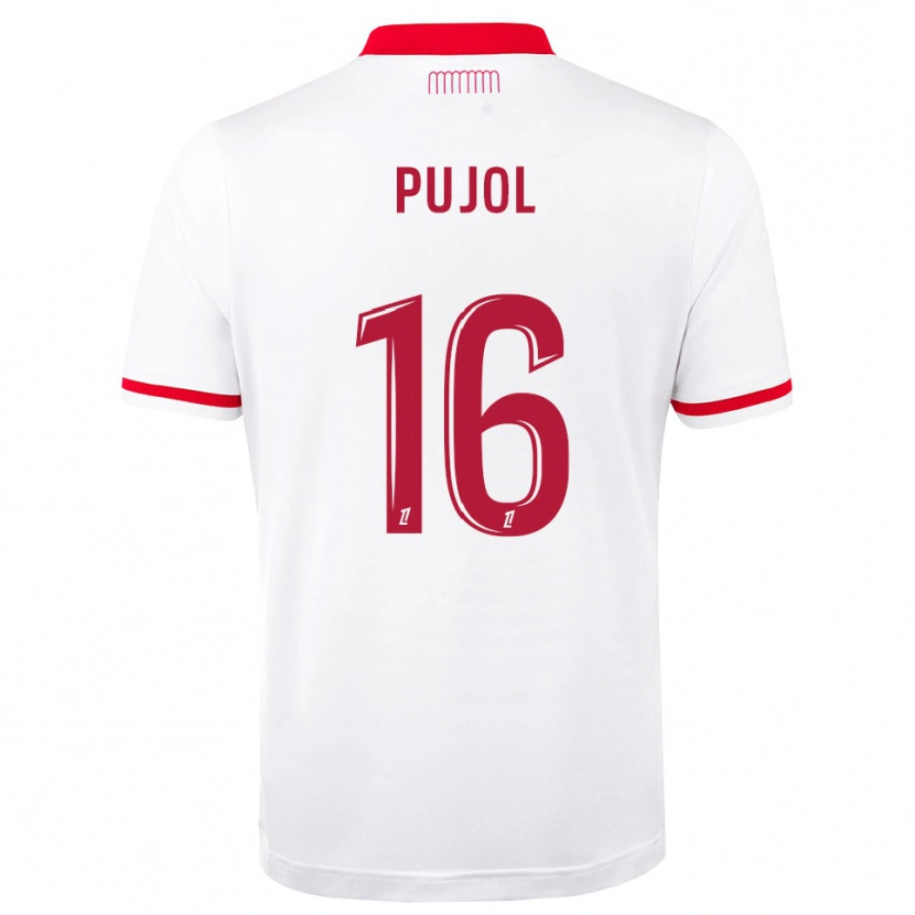 Danxen Kobiety Yoann Pujol #16 Czerwony Biały Domowa Koszulka 2026/27 Koszulki Klubowe