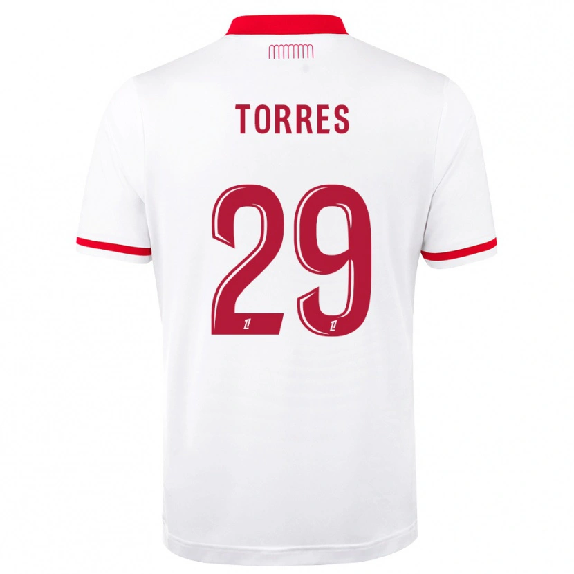 Danxen Kobiety Louis Torres #29 Czerwony Biały Domowa Koszulka 2026/27 Koszulki Klubowe