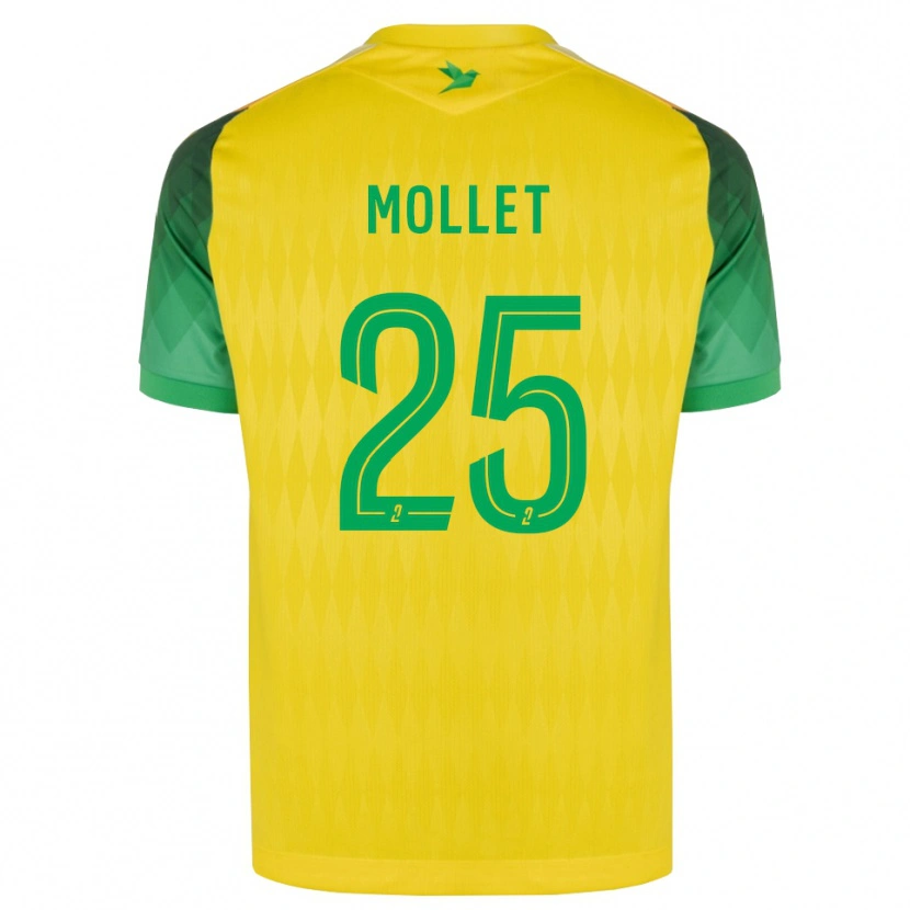 Danxen Kobiety Florent Mollet #25 Żółty Zielony Czerwony Domowa Koszulka 2026/27 Koszulki Klubowe