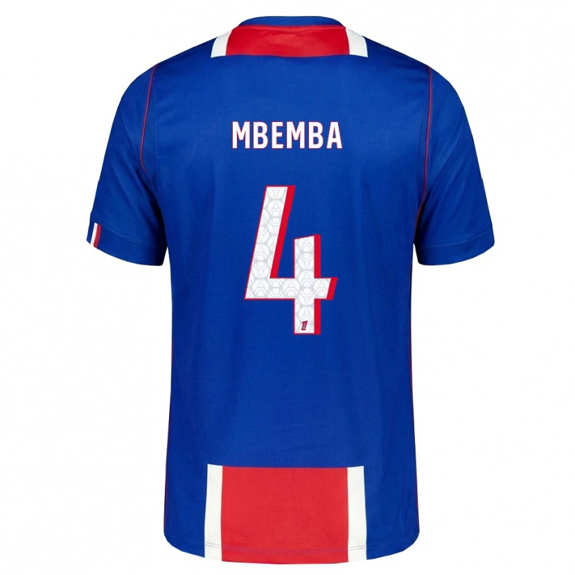 Danxen Kobiety Stanislas Mbemba #4 Czerwony Biały Niebieski Domowa Koszulka 2026/27 Koszulki Klubowe
