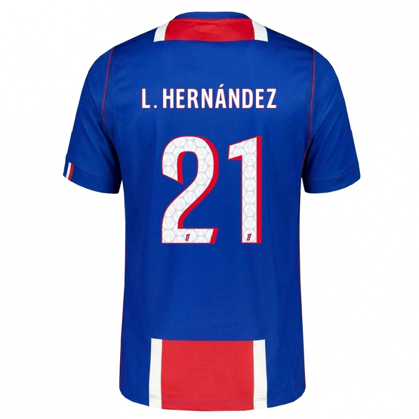 Danxen Kobiety Lucas Hernández #21 Czerwony Biały Niebieski Domowa Koszulka 2026/27 Koszulki Klubowe