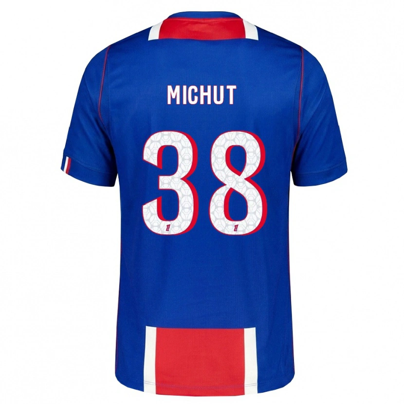 Danxen Kobiety Edouard Michut #38 Czerwony Biały Niebieski Domowa Koszulka 2026/27 Koszulki Klubowe