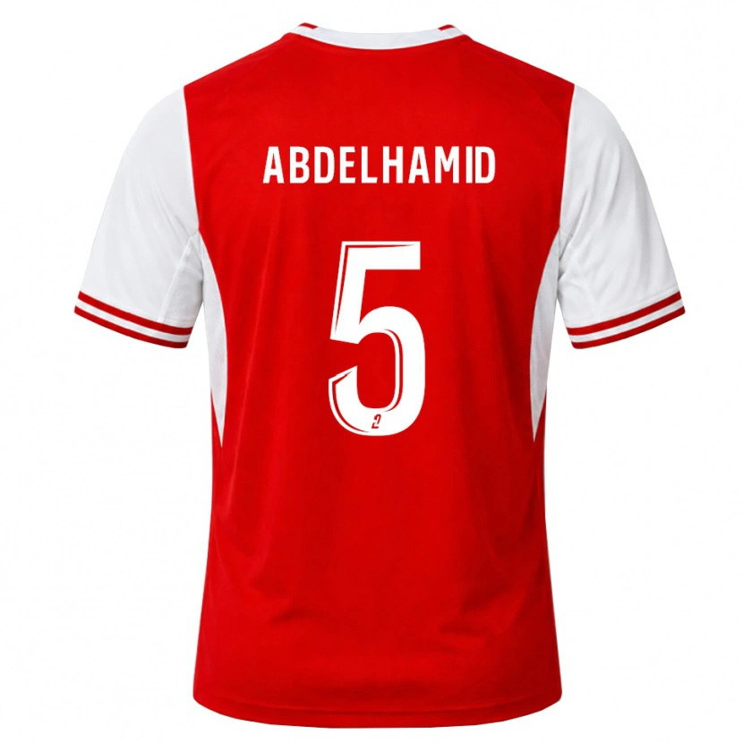 Danxen Kobiety Yunis Abdelhamid #5 Czerwony Biały Domowa Koszulka 2026/27 Koszulki Klubowe