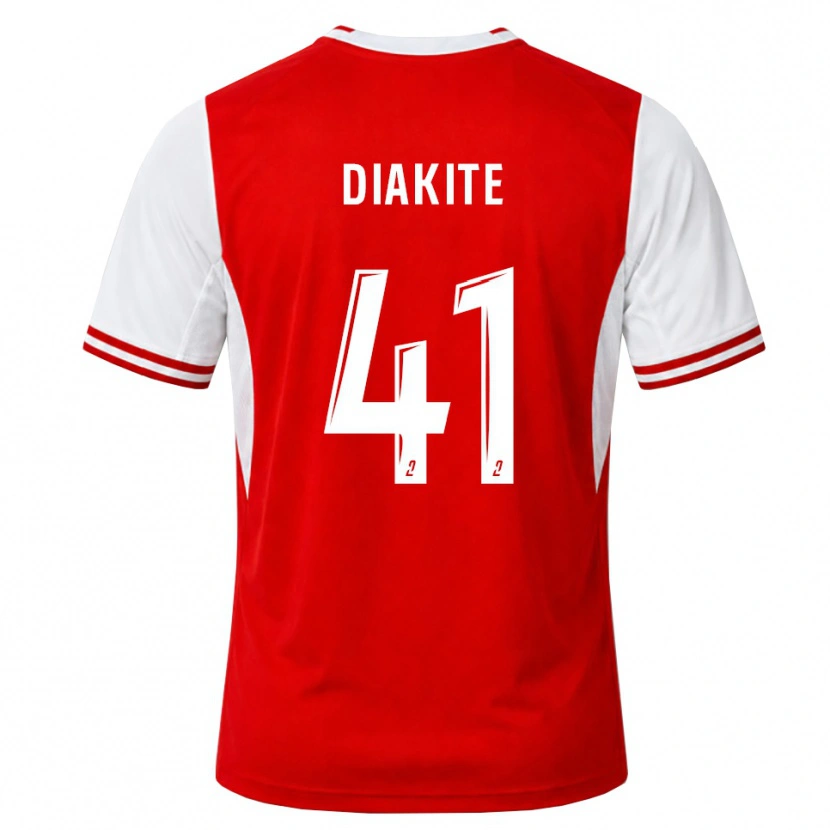 Danxen Kobiety Ibrahim Diakité #41 Czerwony Biały Domowa Koszulka 2026/27 Koszulki Klubowe