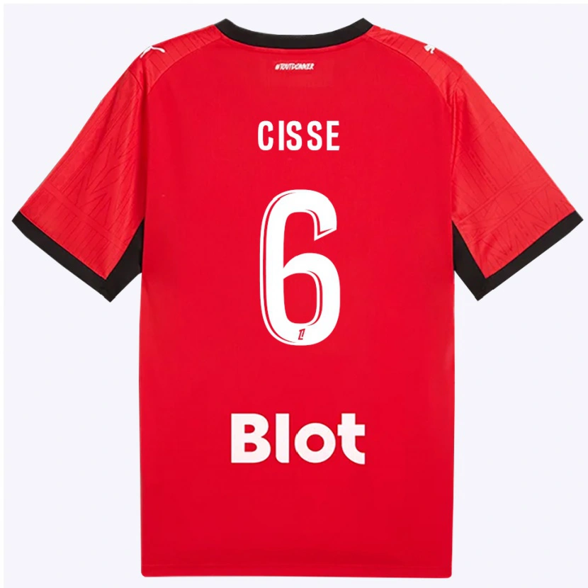 Danxen Kobiety Djaoui Cissé #6 Czerwony Czarny Biały Domowa Koszulka 2026/27 Koszulki Klubowe