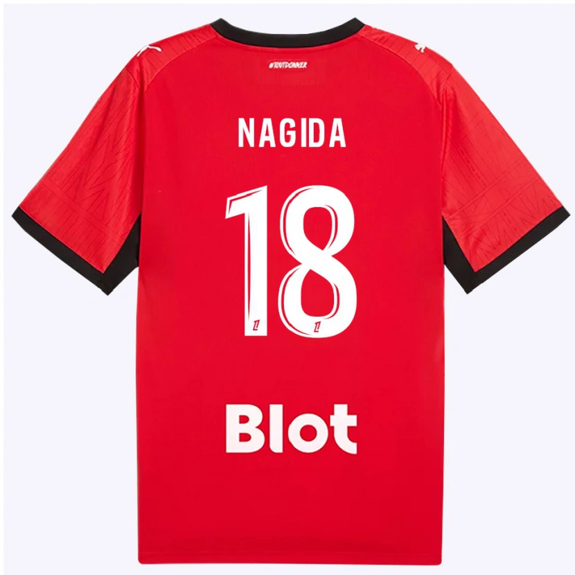 Danxen Kobiety Mahamadou Nagida #18 Czerwony Czarny Biały Domowa Koszulka 2026/27 Koszulki Klubowe