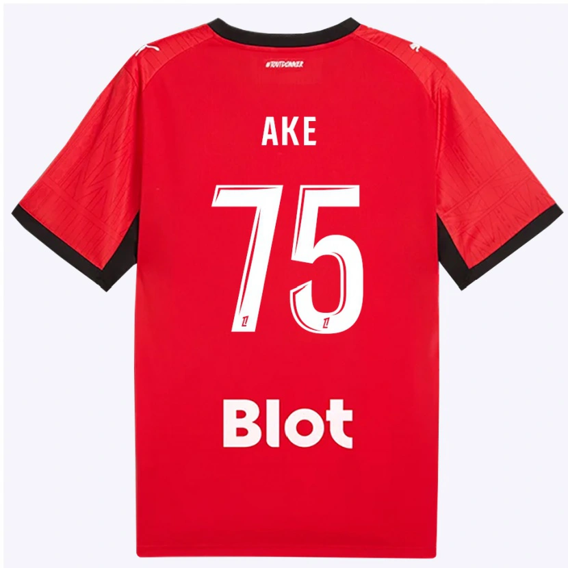 Danxen Kobiety Junior Ake #75 Czerwony Czarny Biały Domowa Koszulka 2026/27 Koszulki Klubowe
