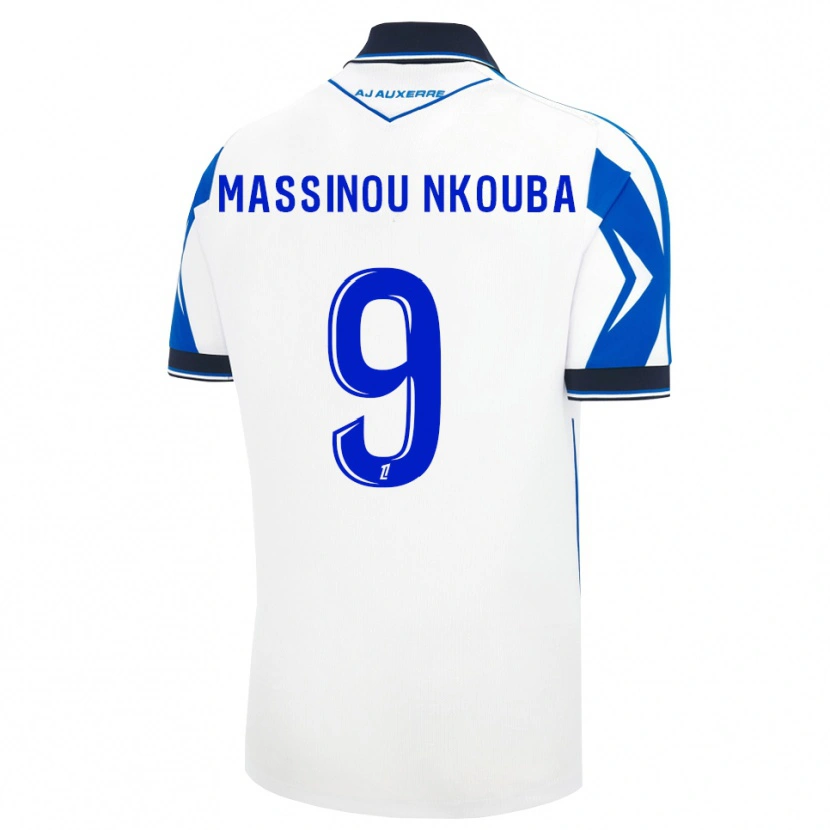 Danxen Kobiety Pierre Massinou Nkouba #9 Czarny Biały Niebieski Domowa Koszulka 2026/27 Koszulki Klubowe