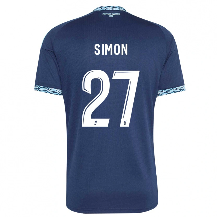 Danxen Kobiety Moses Simon #27 Stalowoniebieski Biały Domowa Koszulka 2026/27 Koszulki Klubowe