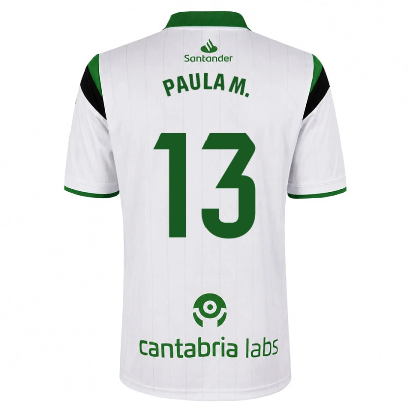 Danxen Kobiety Paula Muñoz Álvarez #13 Biały Zielony Czarny Domowa Koszulka 2026/27 Koszulki Klubowe