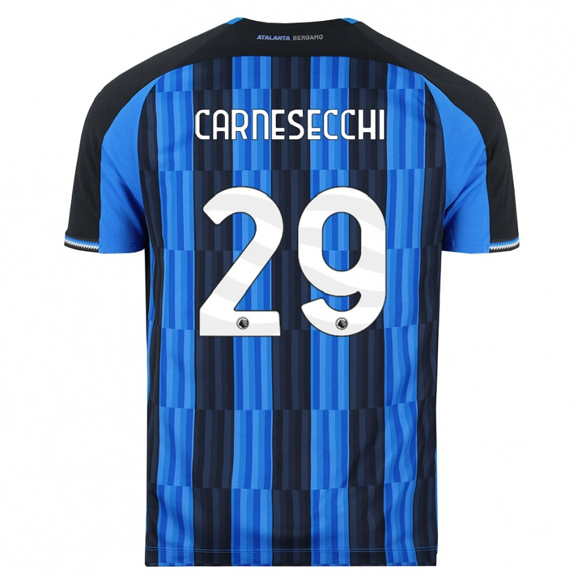 Danxen Kobiety Marco Carnesecchi #29 Niebieski Czarny Czerwony Domowa Koszulka 2026/27 Koszulki Klubowe