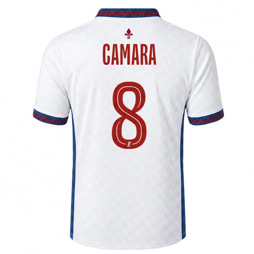 Danxen Kobiety Ismaël Camara #8 Czerwony Biały Niebieski Wyjazdowa Koszulka 2026/27 Koszulki Klubowe