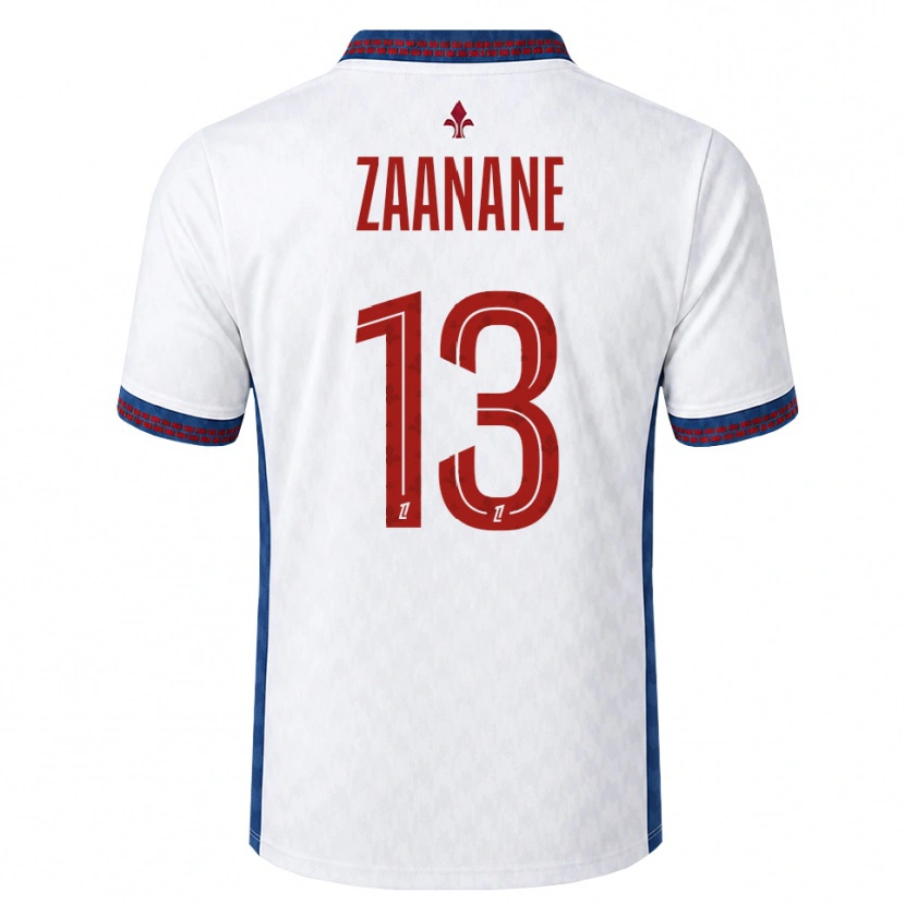 Danxen Kobiety Hacène Zaanane #13 Czerwony Biały Niebieski Wyjazdowa Koszulka 2026/27 Koszulki Klubowe