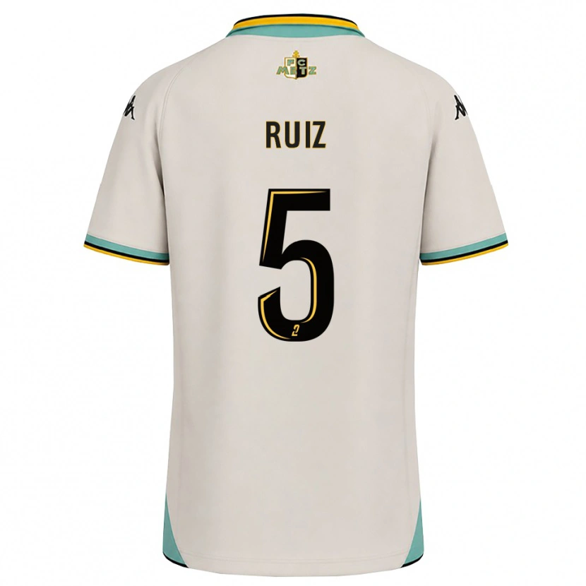 Danxen Kobiety Jean Ruiz #5 Kwiatowa Biel Czarny Wyjazdowa Koszulka 2026/27 Koszulki Klubowe