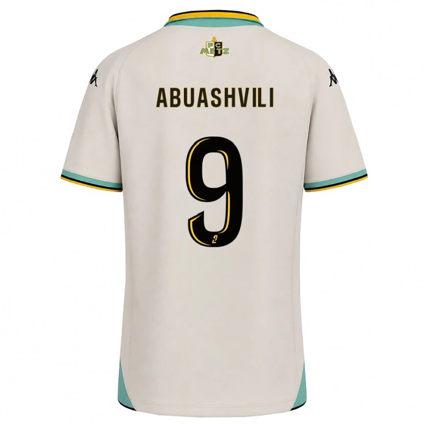 Danxen Kobiety Giorgi Abuashvili #9 Kwiatowa Biel Czarny Wyjazdowa Koszulka 2026/27 Koszulki Klubowe