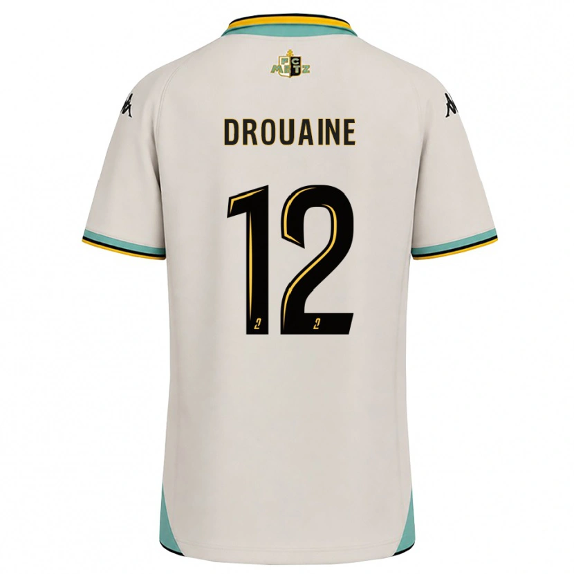 Danxen Kobiety Mathieu Drouaine #12 Kwiatowa Biel Czarny Wyjazdowa Koszulka 2026/27 Koszulki Klubowe