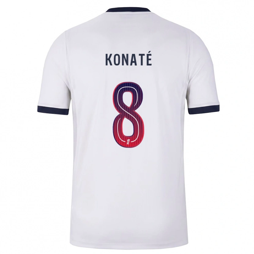 Danxen Kobiety Seydou Konaté #8 Biały Czarny Czerwony Wyjazdowa Koszulka 2026/27 Koszulki Klubowe