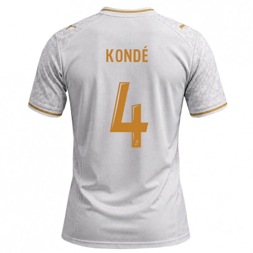 Danxen Kobiety Jean-Charles Kondé #4 Biały Szary Złoty Wyjazdowa Koszulka 2026/27 Koszulki Klubowe